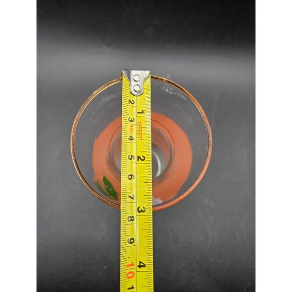 Vintage Bartlett Collins Glass Bud Vase Pink with White Flower and Gold Trim - Picture 6 of 7